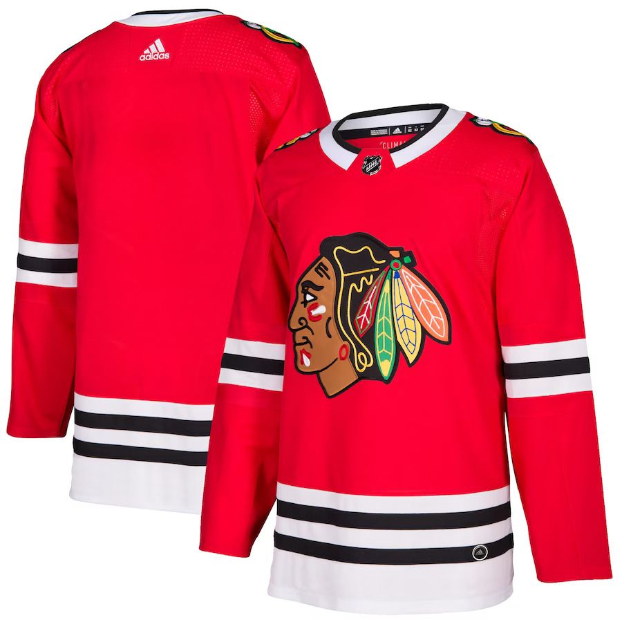 Men Chicago Blackhawks adidas Red Home Authentic Blank NHL Jersey->customized nhl jersey->Custom Jersey